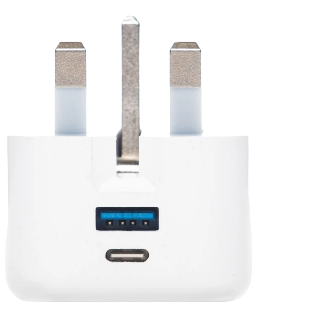 PF162 - Panther Force Folding Pin 20W Plug with USB-C & USB-A - Dual-Port Fast Charging