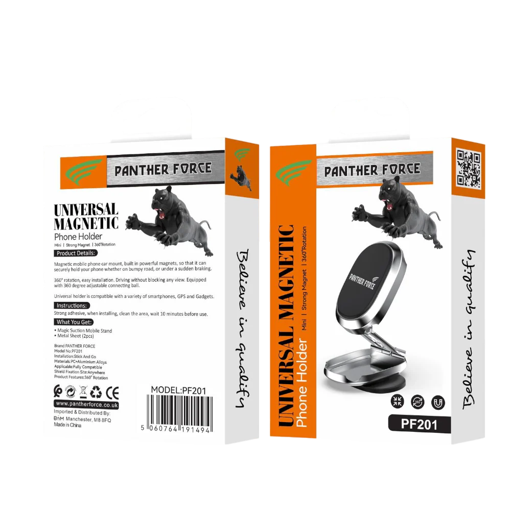 PF201 - Panther Force Phone Holder | Secure Grip & 360° Adjustable