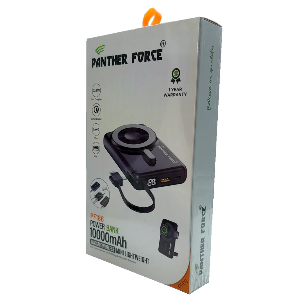 PF186 - Panther Force 10000mAh Power Bank Multi Cable & Watch Charger