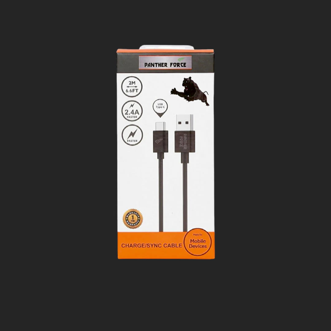 PF20 - Panther Force 2M Cable for Type-C - Extended Length for Convenient Charging