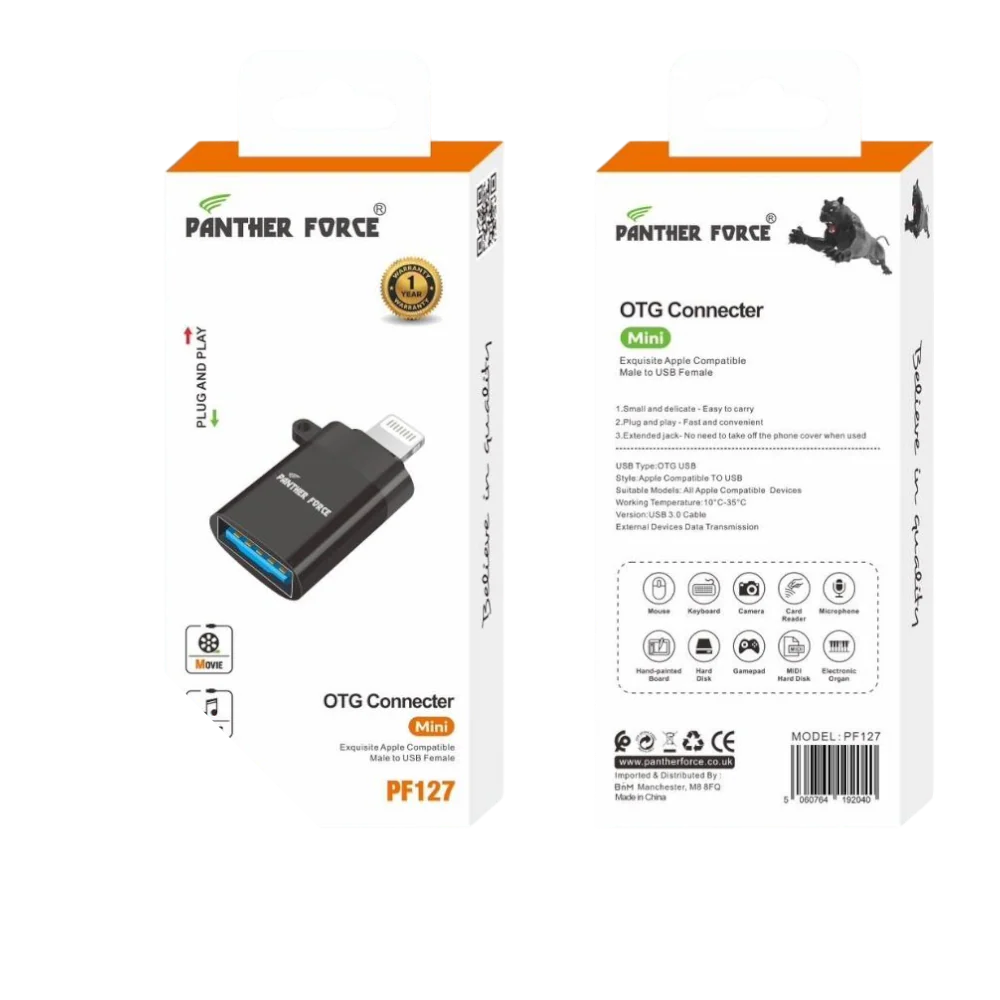 PF127 - Panther Force Mini OTG Connector - Seamless USB Connectivity & Fast Data Transfer