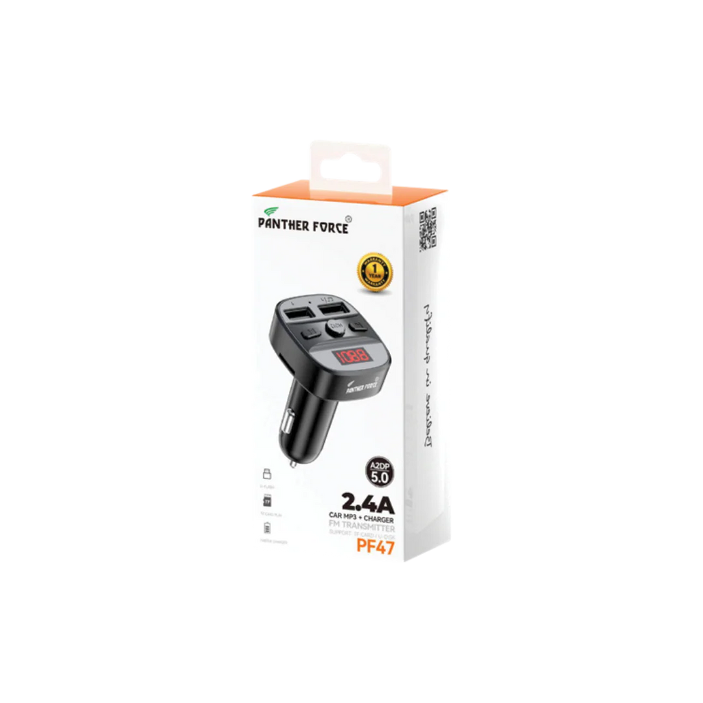 PF47 - Panther Force 2.4A Car MP3 FM Transmitter with Dual USB Charger