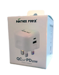 PF162 - Panther Force Straight Pin 20W Plug With USB-C & USB-A