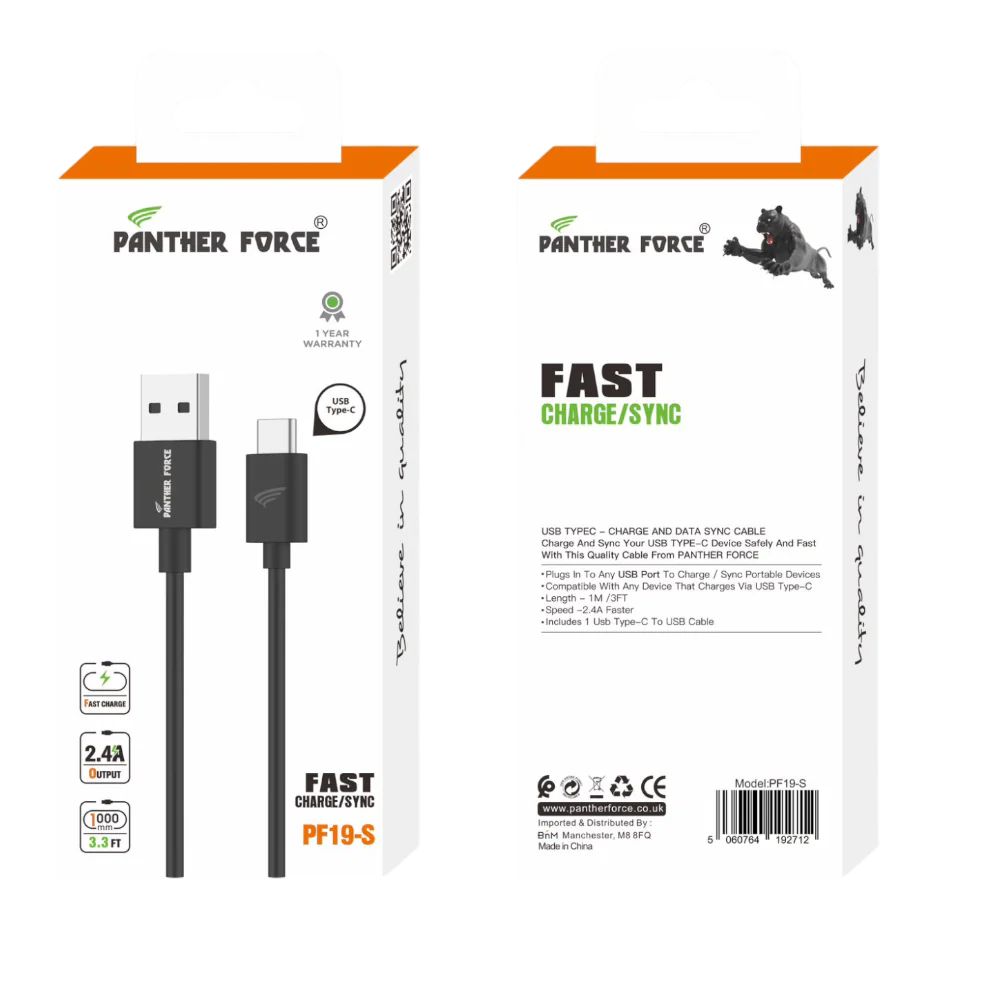 PF19-S - Panther Force Fast Charge/Sync - Seamless Connectivity, Uninterrupted Power
