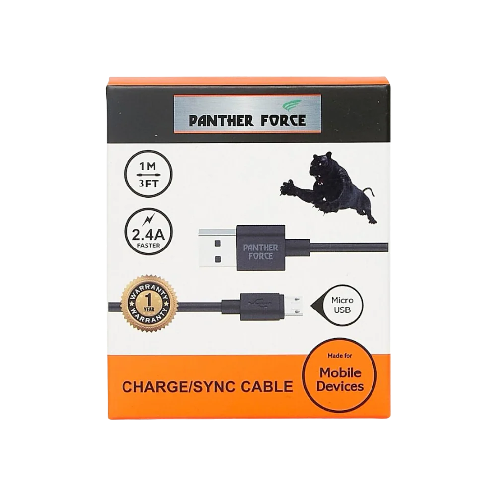 PF17 - Panther Force 1M Micro USB Charging Cable – Fast Charge