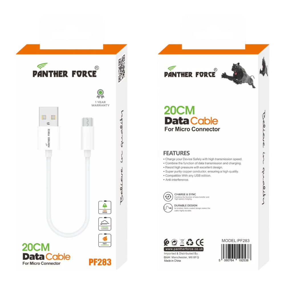 PF283- Panther Force 20 CM Data Cable Micro Connector